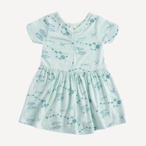 Short Sleeve Twirl Dress in Pisces